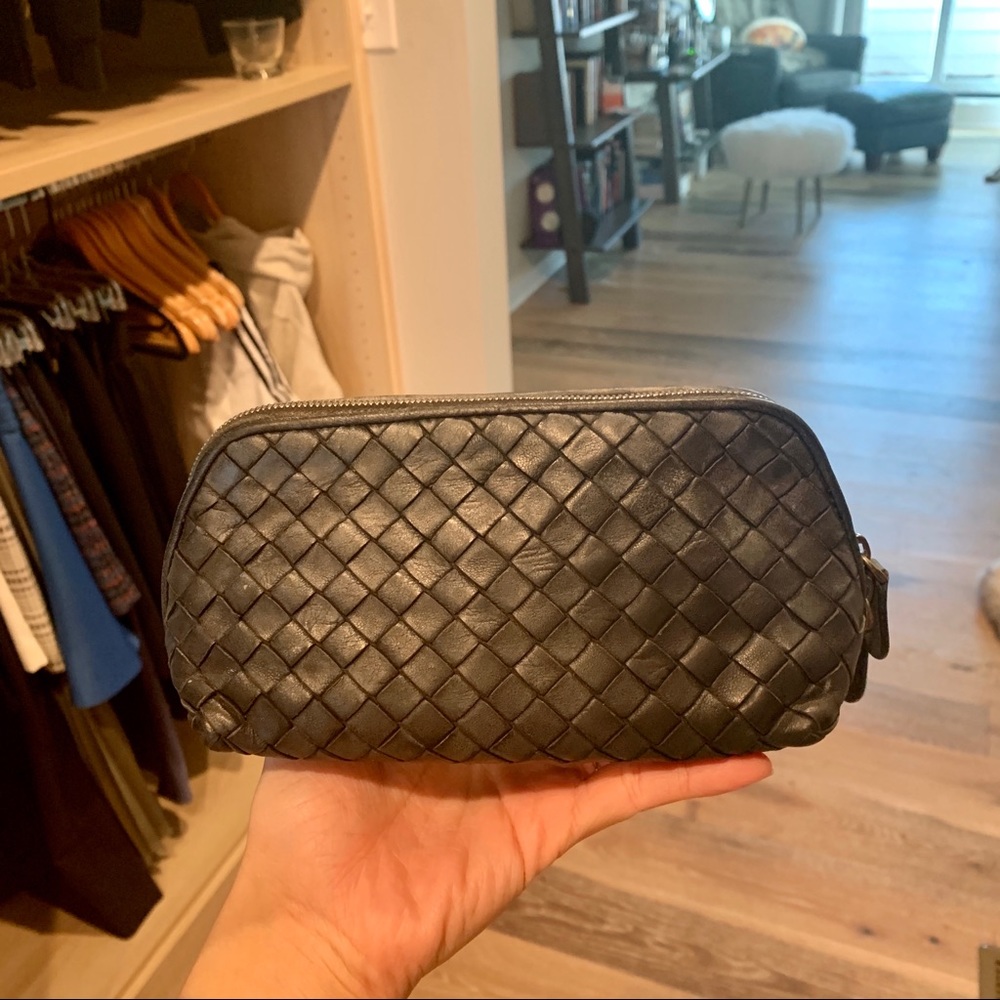 Bottega Veneta Woven Leather Cosmetics Case